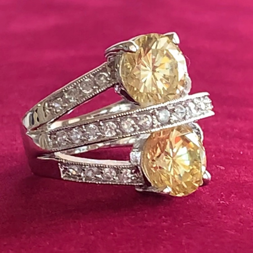 Sterling Silver Diamond Simulant Ring